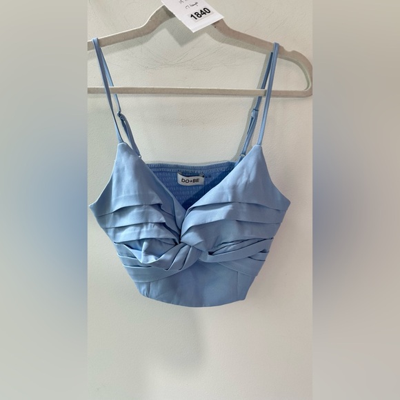 DO+BE, Light Blue Pleated Front Crop Top, Size S & M | 1840 - Picture 1 of 6